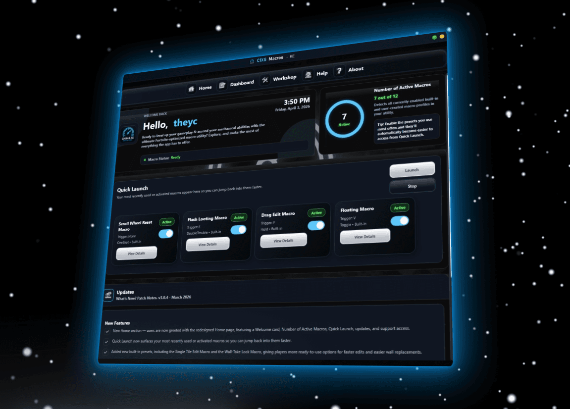 C1XS Ultimate Fortnite Macro Utility — Keyboard Edition (3 Month Key) preview 1